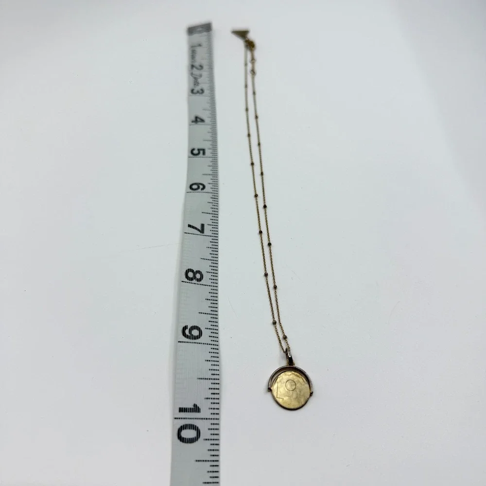 Serefina Gold-Tone Spinner Pendant Necklace Dainty Chain Layering Boho Accessory